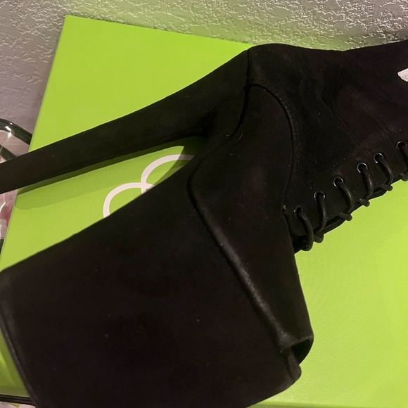 DOM DANCING ANKLE BOOTS BLACK VEGAN SUEDE BASE LINE SIZE 7 - Picture 12 of 13